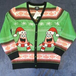 Sponge Bob Square Pants Ugly Cardigan Sweater 2021 SZ.L